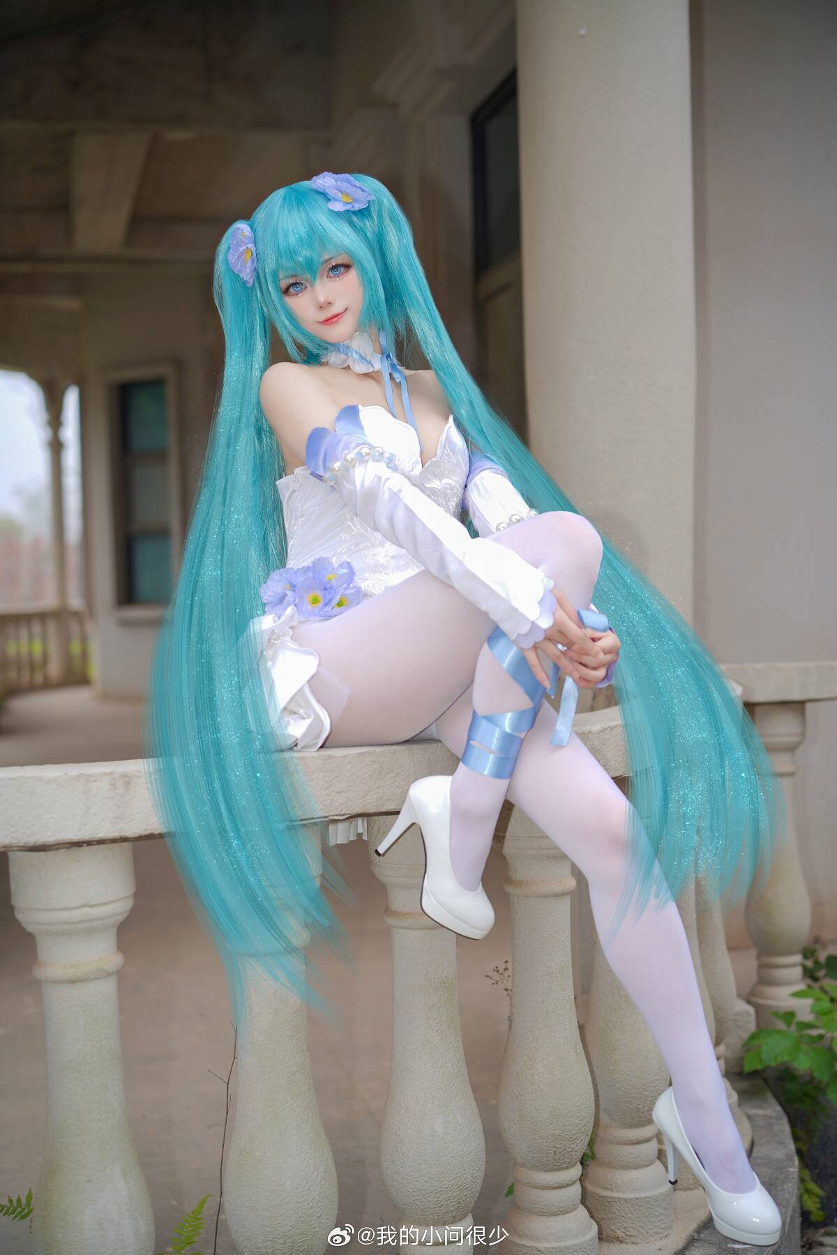 初音未来 粉蝶花精灵 cosplay